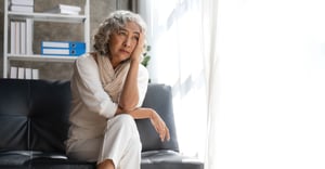 senior woman resting on a chair